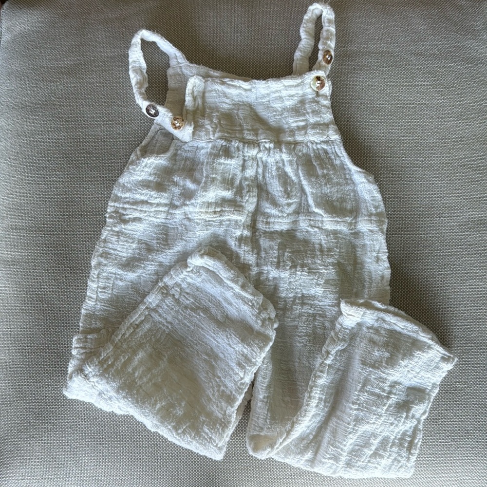 La Bottega Di Brunella linen blend toddler overall